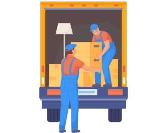 Movers loading furniture after a quick home sale