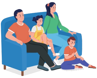 Happy family enjoying peace of mind after selling their home quickly